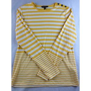 Lauren Ralph Lauren Women's Black Label Striped Long Sleeve Topl XL/TG